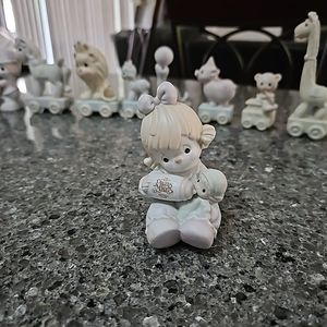 PRECIOUS MOMENTS 1994 "CANT GET ENOUGH OF OUR CLUB" CLOWN WITH BABY DOLL